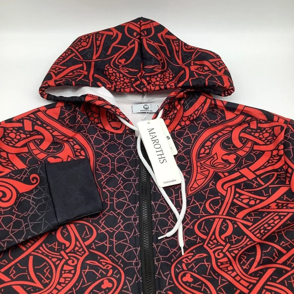 Maroths Mens Long Sleeve Full Zip Hoodie‎ Jacket Size Medium NWT